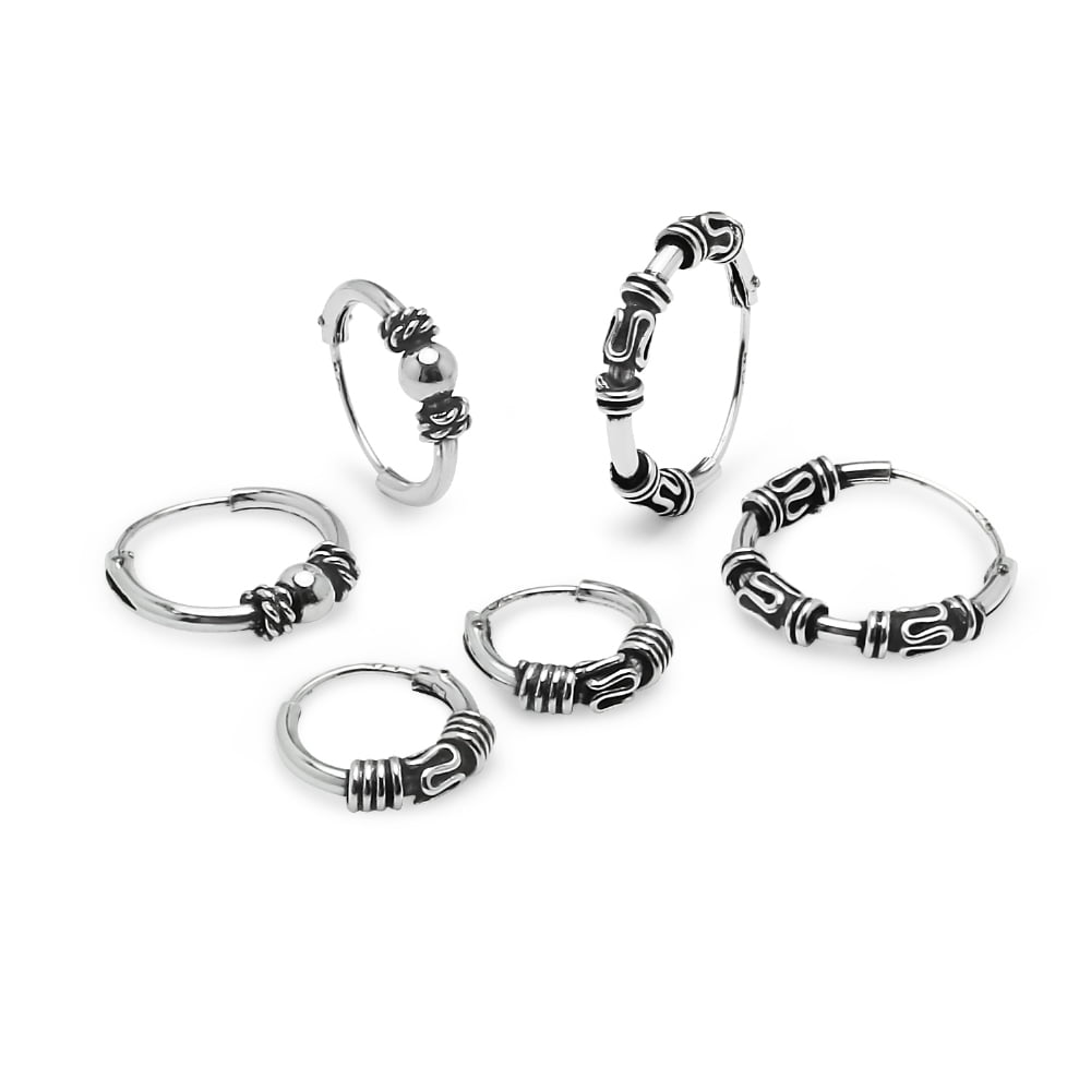 Simple Design 925 Pure Sterling Silver Bali Hoop Earrings For Women & Girls  10mm | eBay